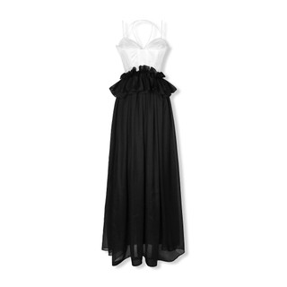 Đầm Nữ Dài Lace Layers String Top, Chất Vải Phi Tafta Phối Vải Tơ Ánh Kim, WDD059 SOME HOW STORE