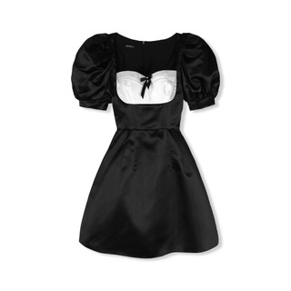 [Deal Độc Quyền] Đầm Nữ Ngắn Pumpsleeve MIni Bowtie , Chất Vải Phi Tafta Thoải Mái, WDN074 SOME HOW STORE