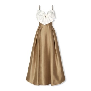 [Deal Độc Quyền] Đầm Nữ Dài Gentle Centre Bowtie Gown , Chất Vải Tafta Xước Thoải Mái, WDD055  SOME HOW STORE