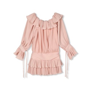 Đầm Nữ Ngắn Loose Minipleat Strapless , Chất Vải Lụa Cát Dập Ly Thoải Mái , WDN063  SOME HOW STORE