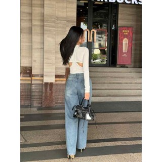 Áo Long Nữ Sleeves Cutout Black White , Chất Vải Thun Tăm Thoải Mái , WKI022  SOME HOW STORE