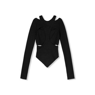 Áo Long Nữ Sleeves Cutout Black White , Chất Vải Thun Tăm Thoải Mái , WKI022  SOME HOW STORE