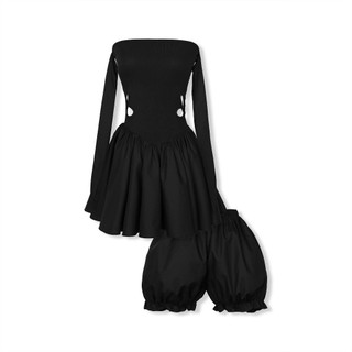 Set Váy Nữ Tube Strap Sleeves Cutout , Chất Vải Thun Tăm Phối Vải Cotton, WSB098 SOME HOW STORE