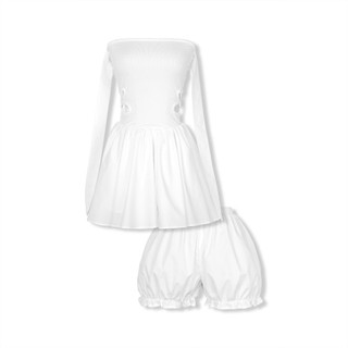 Set Váy Nữ Tube Strap Sleeves Cutout , Chất Vải Thun Tăm Phối Vải Cotton, WSB098 SOME HOW STORE