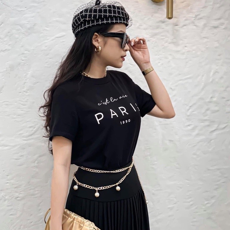 Ảnh COCO SIN - Áo Lụa In Logo Paris Cổ Tròn 1