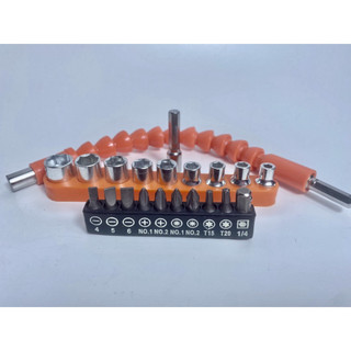 Bộ phụ kiện 21 chi tiết đa năng dành cho máy khoan pin, máy siết bulong