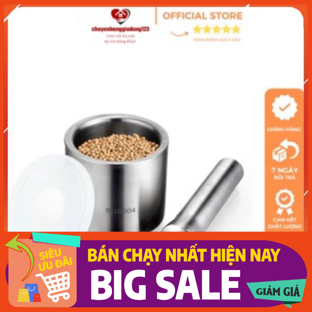 Bộ Cối Chày Inox 304 - Hàng Cao Cấp Không Vết Hàn - Bảo Hành Trọn Đời Không Han Gỉ Mẫu Mới -  3369