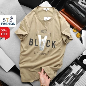 Áo thun nam cổ tròn BLACK 100% cotton mát mịn,không nhăn,thấm hút mồ hôi kháng khuẩn -nhiều màu -STS0181
