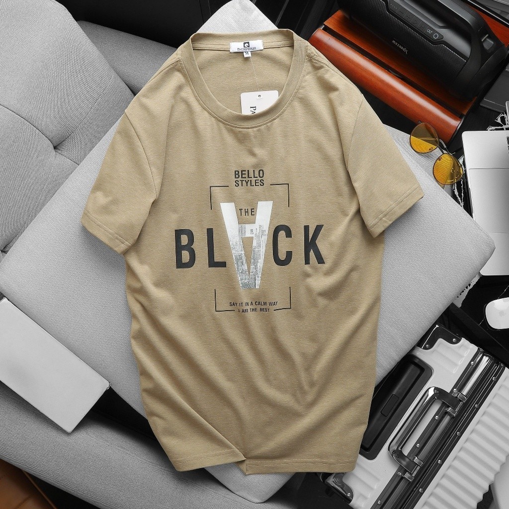 (Hàng Đẹp) Áo thun nam cổ tròn BLACK 100% cotton mát mịn,không nhăn,thấm hút mồ hôi kháng khuẩn -nhiều màu -STS0181