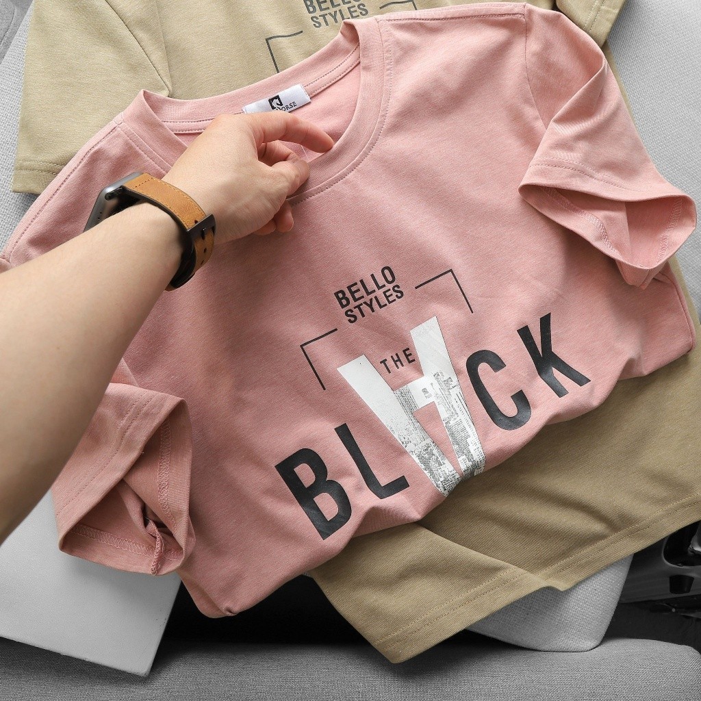 (Hàng Đẹp) Áo thun nam cổ tròn BLACK 100% cotton mát mịn,không nhăn,thấm hút mồ hôi kháng khuẩn -nhiều màu -STS0181