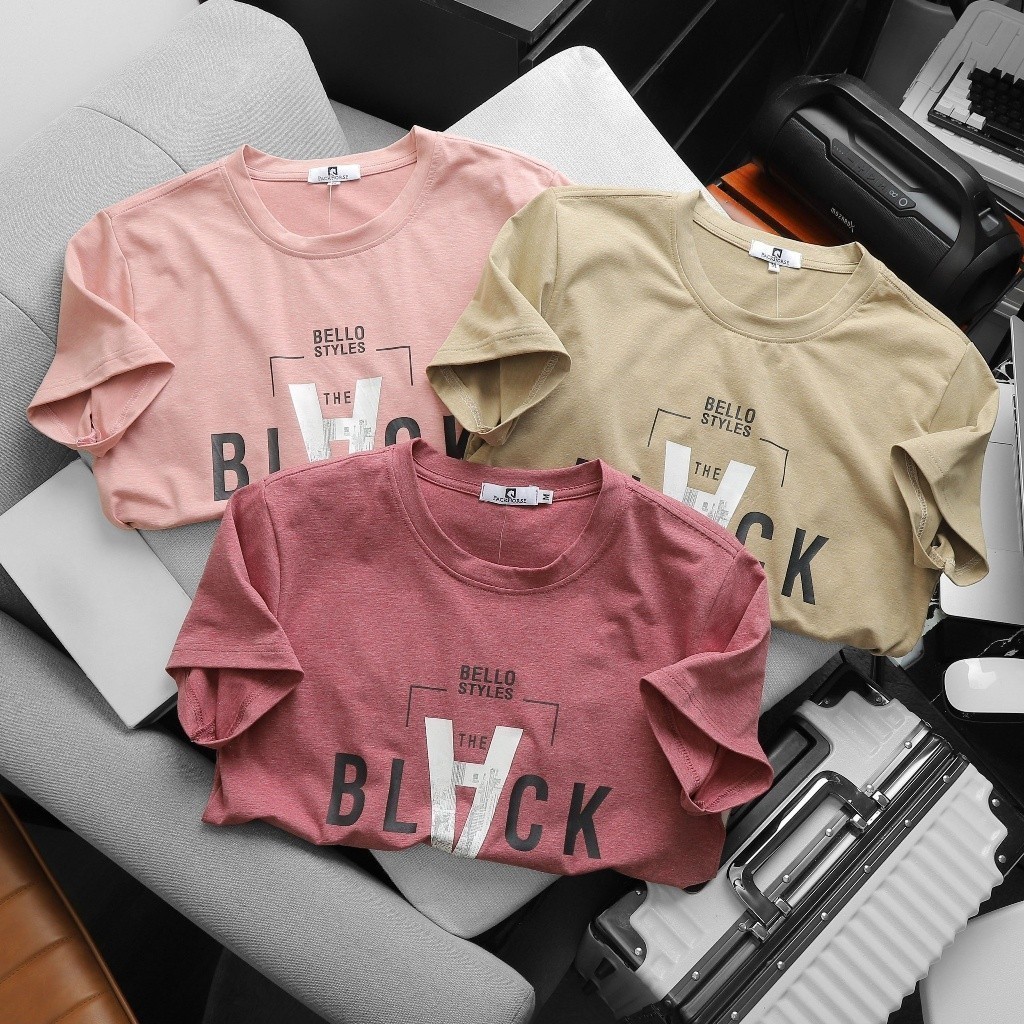 (Hàng Đẹp) Áo thun nam cổ tròn BLACK 100% cotton mát mịn,không nhăn,thấm hút mồ hôi kháng khuẩn -nhiều màu -STS0181