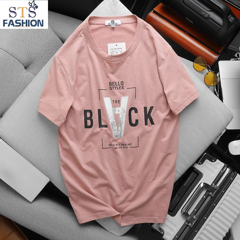 (Hàng Đẹp) Áo thun nam cổ tròn BLACK 100% cotton mát mịn,không nhăn,thấm hút mồ hôi kháng khuẩn -nhiều màu -STS0181