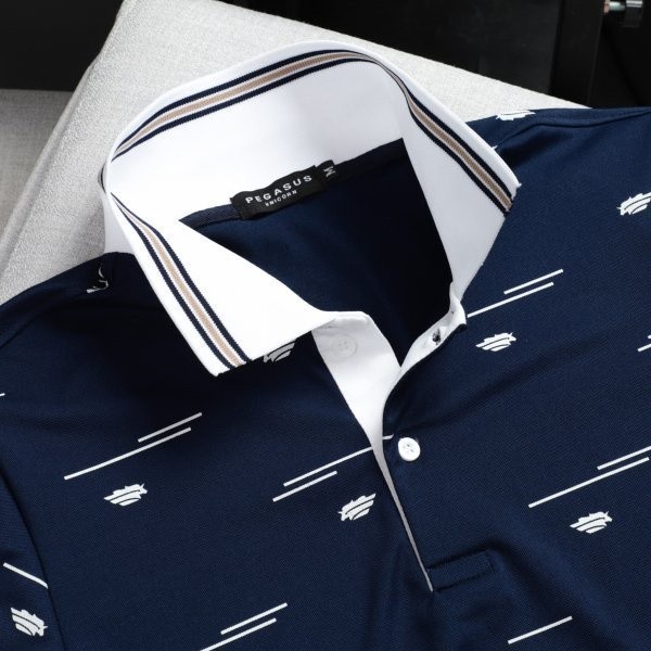 (Hàng Đẹp) Áo thun nam cổ bẻ POLO vải cá sấu poly mát mịn thoáng, không nhăn nhàu, 2 màu xanh, trắng -STS0150