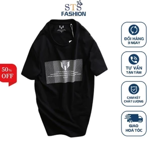 Áo thun nam Tshirt cổ tròn, vải cotton xuất xịn, 2 màu đen trắng -STS0063