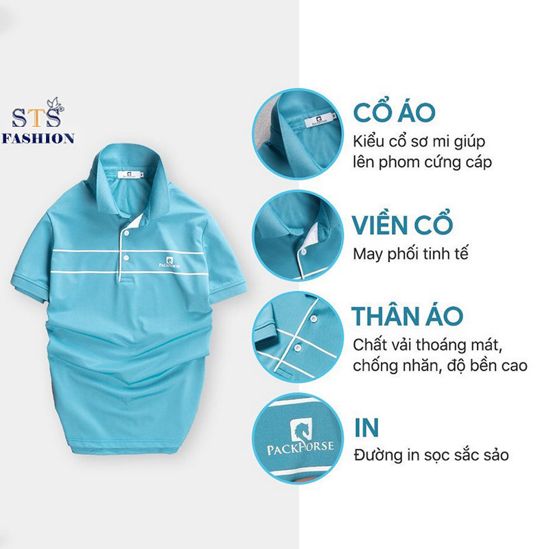 (Hàng Đẹp) Áo thun nam cổ bẻ Pack Men cao cấp vải cá sấu lịch lãm 3 màu đủ size -STS0170