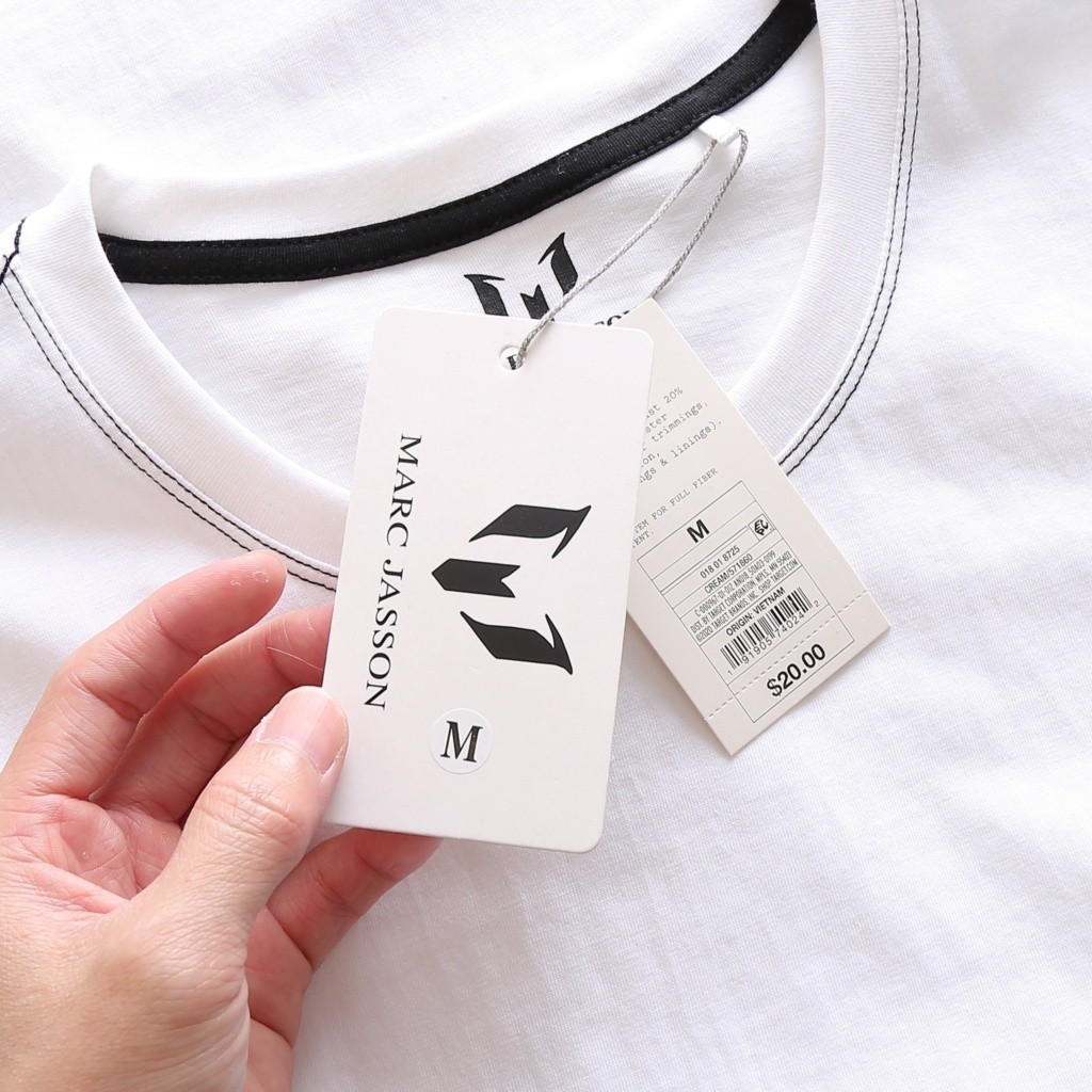 (Hàng Đẹp) Áo thun nam Marc trắng đen , vải Thun cotton single cao cấp, thấm hút mồ hô, không nhăn nhàu  -STS0067