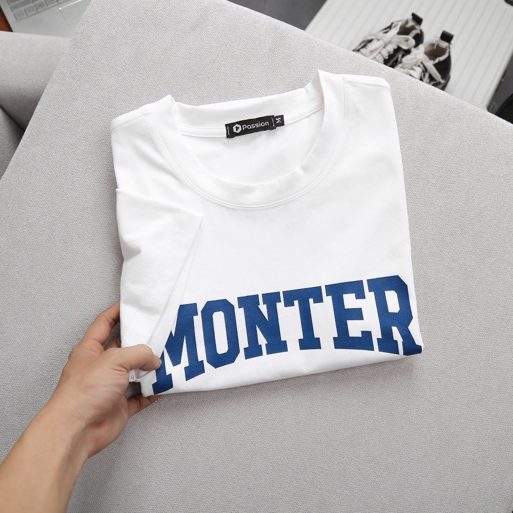 (Hàng Đẹp) Áo Thun Cổ Tròn MONTER.,chất thun cotton lụa thái siêu cấp (100% cotton),siêu mát, mịn, thấm hút tốt STS0184
