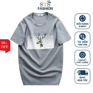 Áo thun nam in hình vải cotton muối 4 chiều, nhiều màu sắc để lựa chọn -STS0167