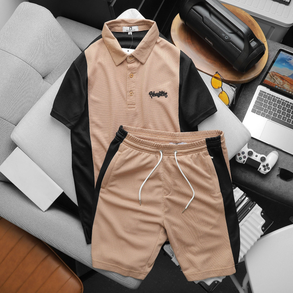 Bộ quần áo nam thể thao nam houston.chất cotton dệt mắt tổ ong siêu mịn, thoáng mát, chống nhăn, chống bám bụi , STS0180