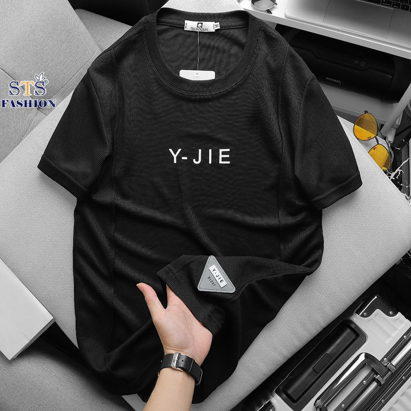 Bộ quần áo nam thể thao nam Y - JIE chất cotton dệt mắt tổ ong siêu mịn, thoáng mát, chống nhăn, chống bám bụi , STS0175