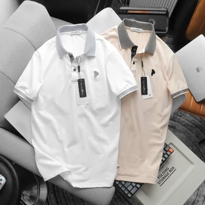 Áo Polo Nam Striple Thun cá sấu lạnh, bề mặt nhẵn mịn, thoáng mát, chống nhăn, độ bền cao, STS0223