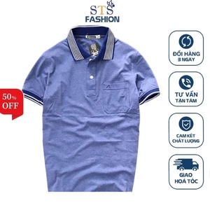 Áo POLO nam có túi vải cotton,Áo thấm hút mồ hôi tốt, không nóng bức khi vận động, không nhăn không co rút -STS0068
