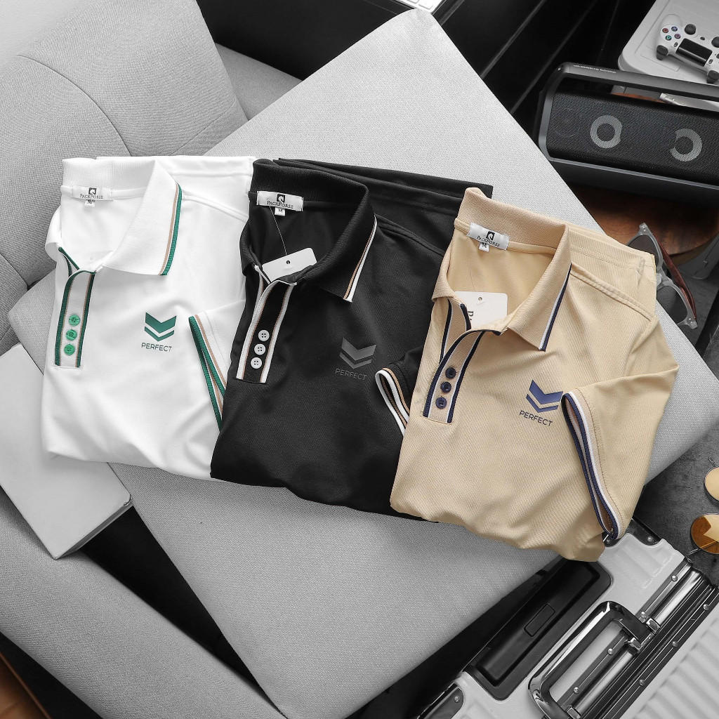 (Hàng Đẹp) Áo polo nam Perfect họa tiết trẻ trung, vải cá sấu lạnh,siêu mát,form đẹp, Hàng Cao Cấp Xuất khẩu STS0186
