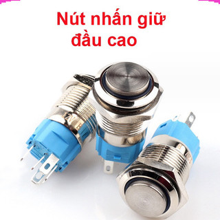 Nút nhấn chống nước đầu cao ( nhấn giữ - khoá ) lỗ khoét 12mm/16mm/19mm/22mm