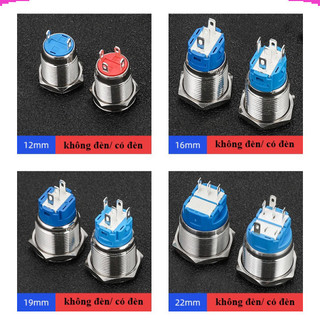 Nút nhấn chống nước đầu bằng ( Nhấn Giữ - Khóa ) lỗ khoét 12mm/16mm/19mm/22mm