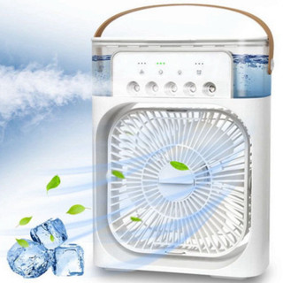 Quạt Điều Hòa Phun Sương Mini-  Quạt Làm Mát Bằng Hơi Nước Để Bàn 3 Chế Độ Tích Hợp Đèn Led Cổng Sạc USB - 968 New New