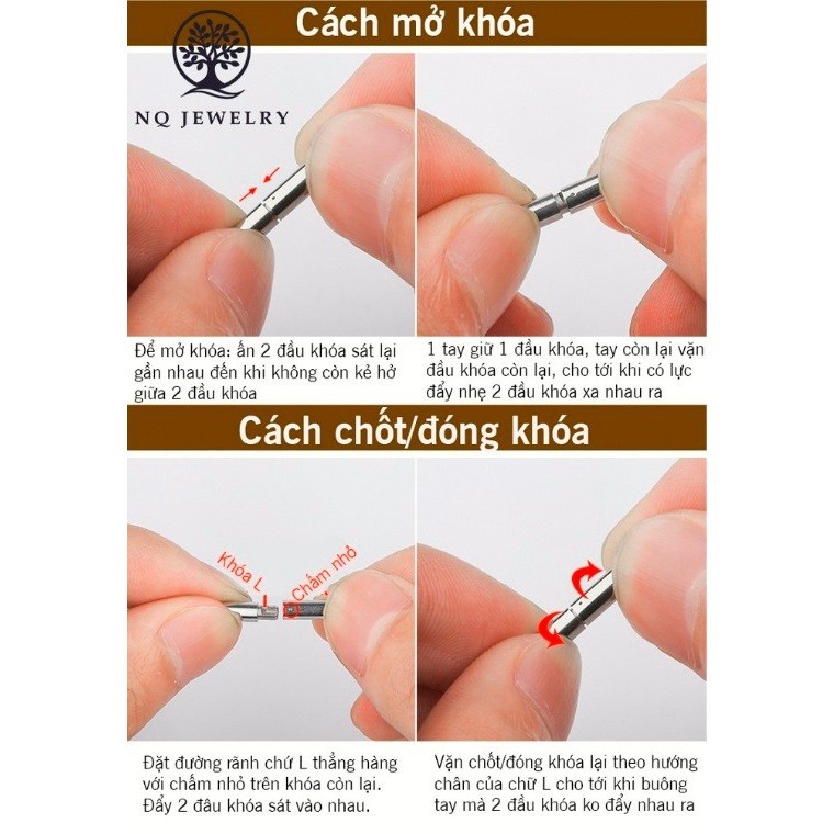 Ảnh Dây da dây chuyền đeo cổ khóa inox cao cấp - Ngọc Quý 3