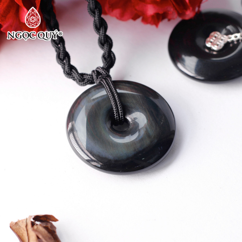 Ảnh Mặt dây chuyền đồng điếu đá obsidian - Ngọc Quý 1