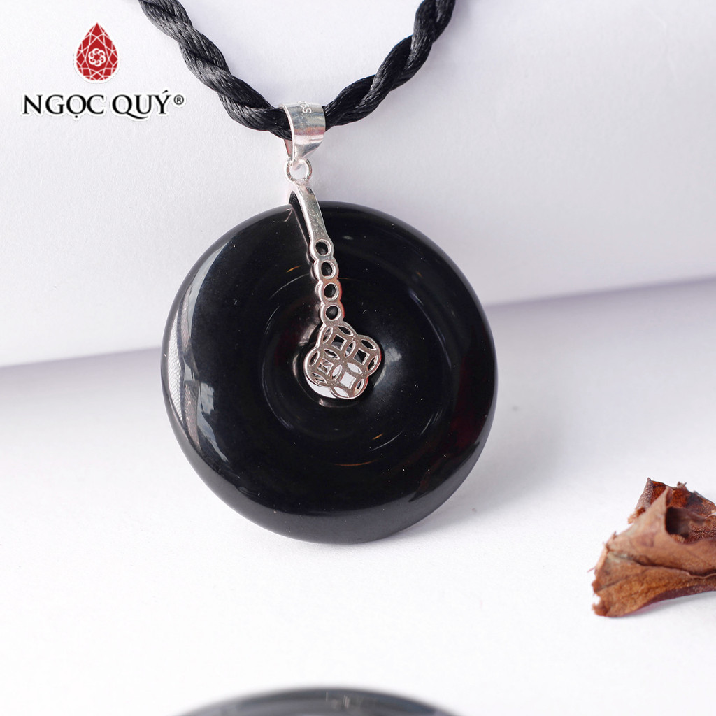 Ảnh Mặt dây chuyền đồng điếu đá obsidian - Ngọc Quý 2