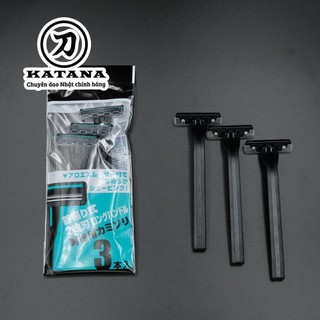 Dao cạo râu cao cấp Nhật LUS-3P bộ 3 chiếc (màu đen)
