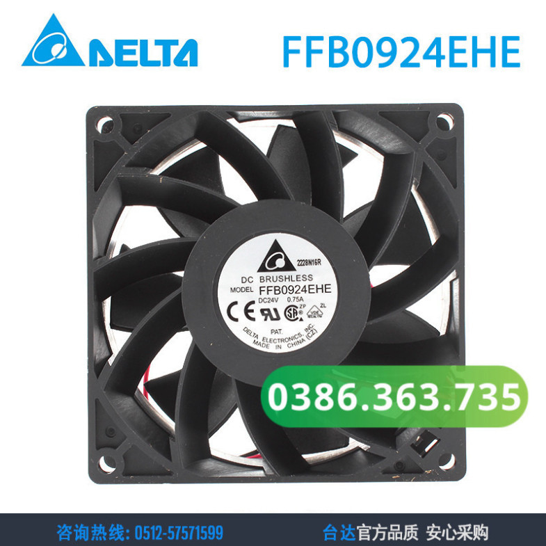 Ventilateur Delta FFB0924EHE 92 Mm - 24V - 4800 RPM - 110 CFM - 3 Broches - Double Inverseur - Neuf