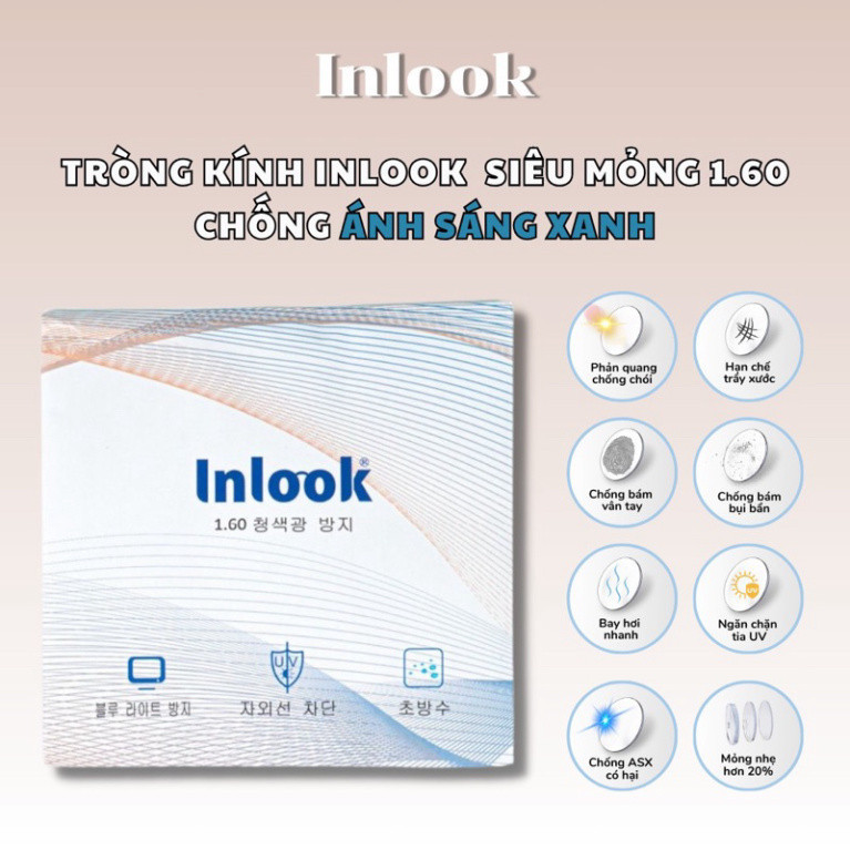 Tròng kính siêu mỏng cận loạn cắt ánh sáng xanh INLOOK EYEWEAR | Shopee ...