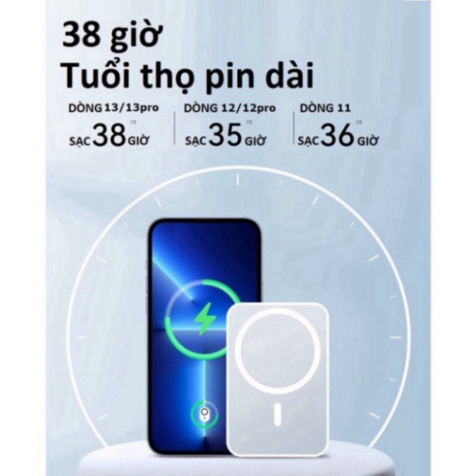 Sạc Dự Phòng Không Dây Từ Tính Sạc Nhanh Pin 5000mah,Pin sạc dự phòng không dây mini hỗ chất lượng tốt
