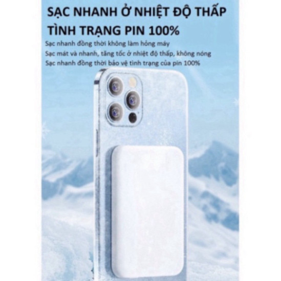 Pin Sạc Dự Phòng Không Dây 5000mAh ​Mini Có Nam Châm Tự Động Cho iPhone,android new