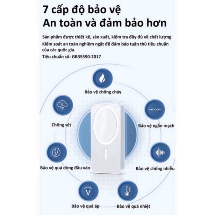 Pin Sạc Dự Phòng Không Dây 5000mAh ​Mini Có Nam Châm Tự Động Cho iPhone,android new - ảnh 8