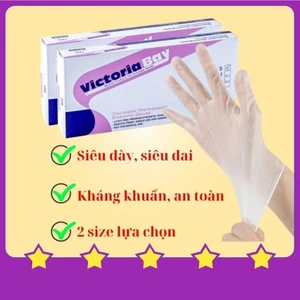 Găng tay Nilon VictoriaBay Siêu Dai Đa Năng Hộp 100 - Bao tay tiện lợi an toàn OKAMAS