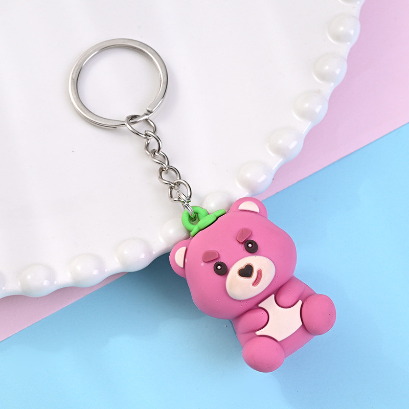 3 Móc Khóa Thỏ Trắng Ôm Cà Rốt Vàng 4Cm