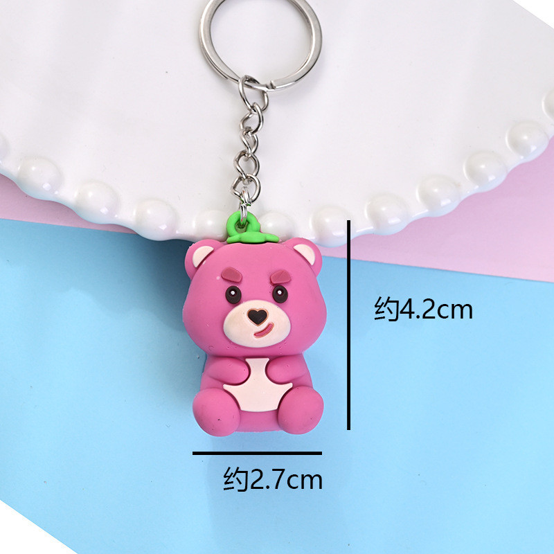 3 Móc Khóa Thỏ Trắng Ôm Cà Rốt Vàng 4Cm