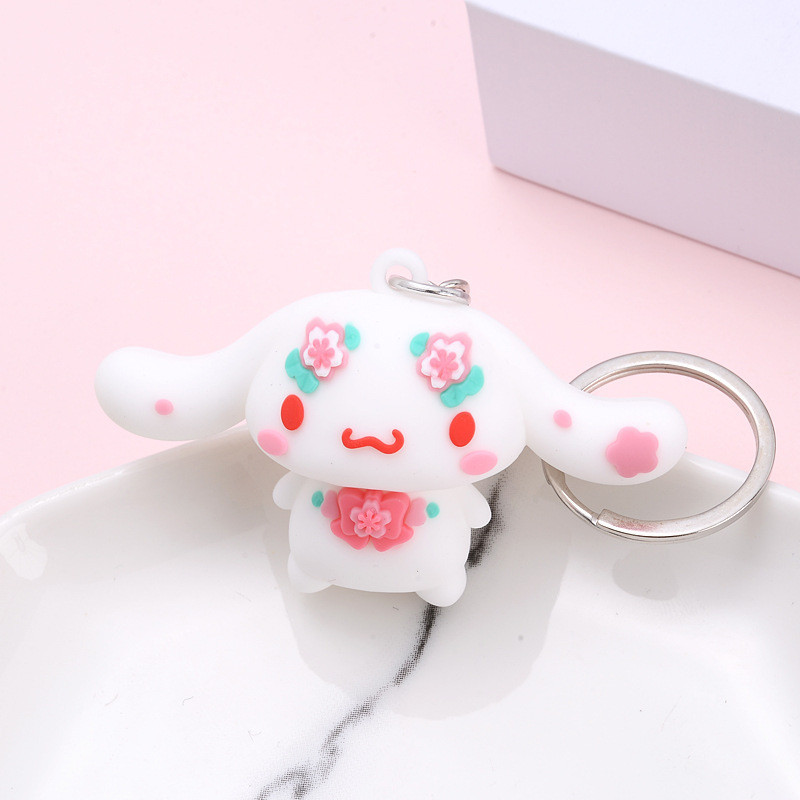 3 Móc Khóa Hoa Đào Thỏ Tai Dài 5.5Cm