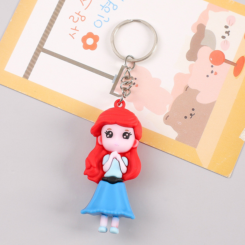 3 Móc Khóa Công Chúa Tóc Đỏ Disney 8Cm
