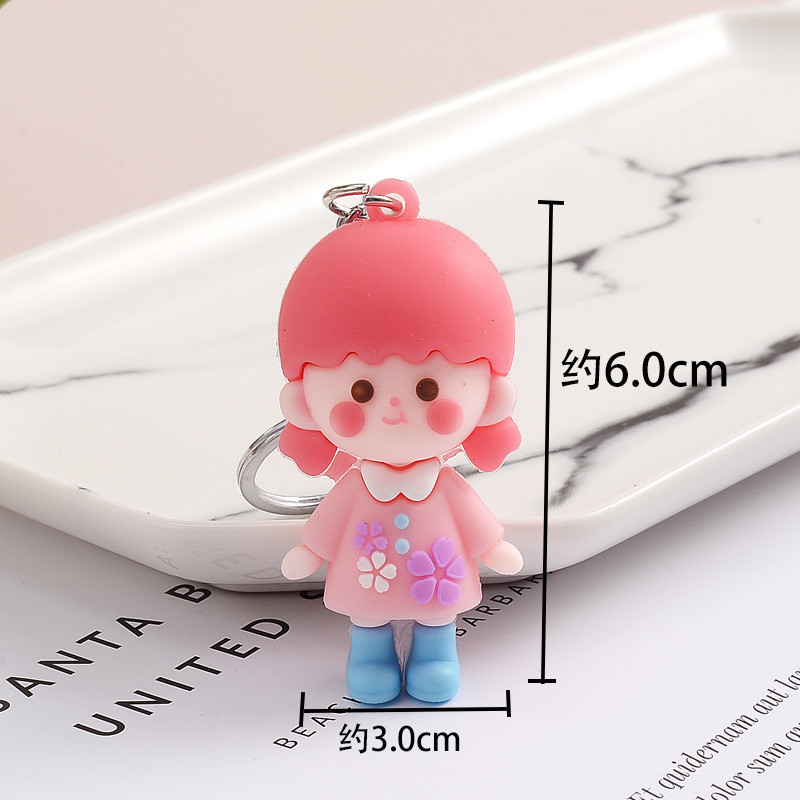 3 Móc Khóa Cô Bé Cậu Bé Thời Trang 6Cm
