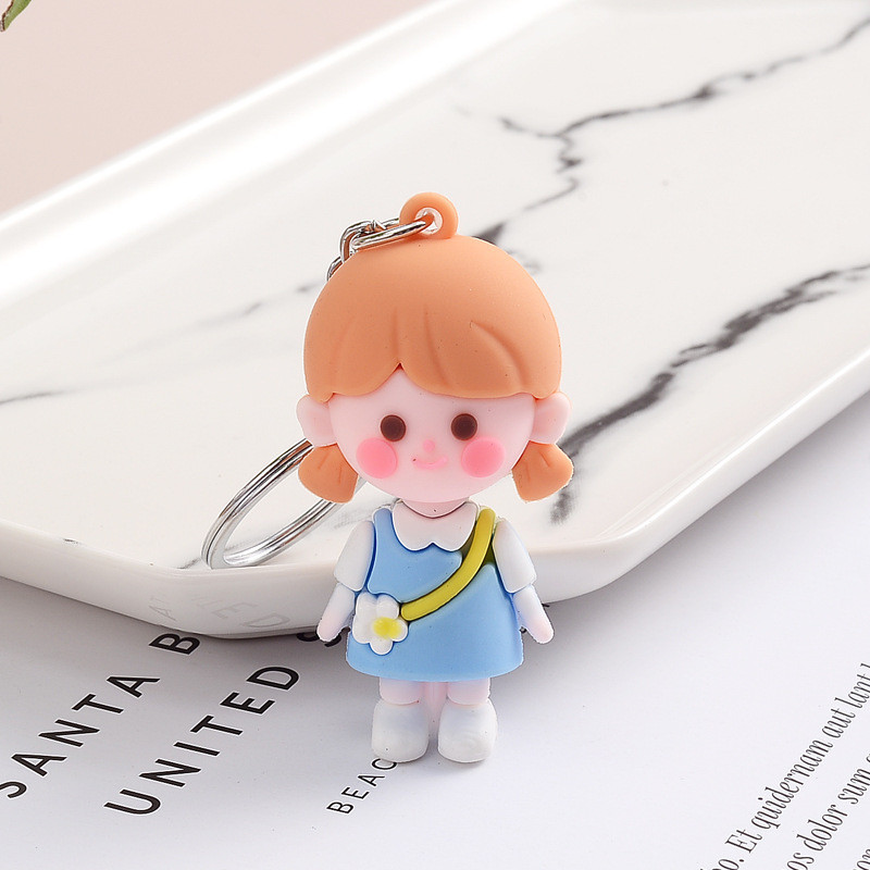 3 Móc Khóa Cô Bé Cậu Bé Thời Trang 6Cm