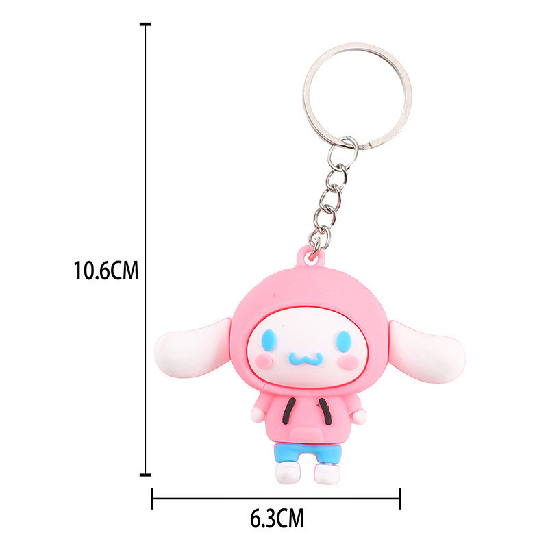 3 Móc Khóa Thỏ Tai Dài Thời Trang 6Cm