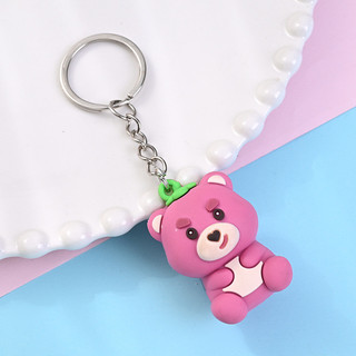 3 Móc Khóa Gấu Hồng Ngồi 4Cm - Thỏ Hồng VPP