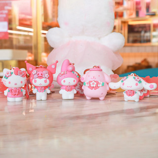 3 Móc Khóa Hoa Đào Thỏ Tai Dài 5.5Cm - Thỏ Hồng VPP