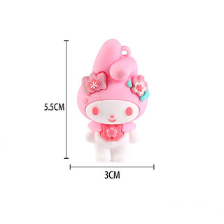 3 Móc Khóa Hoa Đào Thỏ Tai Dài 5.5Cm - Thỏ Hồng VPP